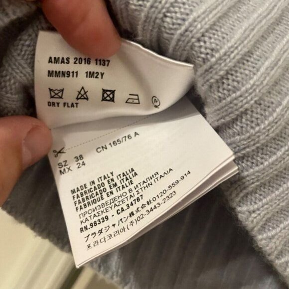 Miu Miu Cashmere Knit Baby Blue Contrast Sweater - Picture 7 of 7